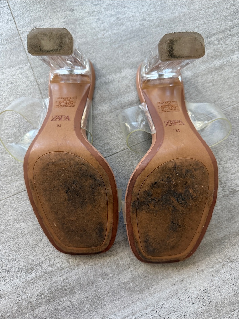 Clear and tan block heel sandals size 5 | going out, special occasion, y2k - Picture 7 of 7